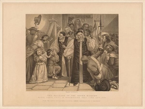 The Release of the Seven Bishops, 1688 (1878). Artist: Herbert Bourne