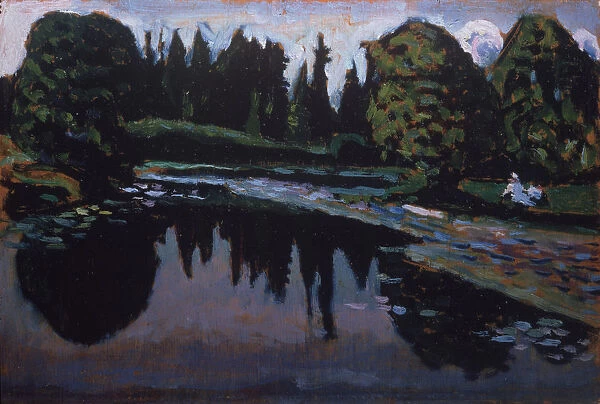 A River in summer. Artist: Kandinsky, Wassily Vasilyevich (1866-1944)