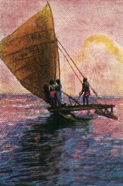 Sailing boat, Fiji, c1928. Creator: Unknown
