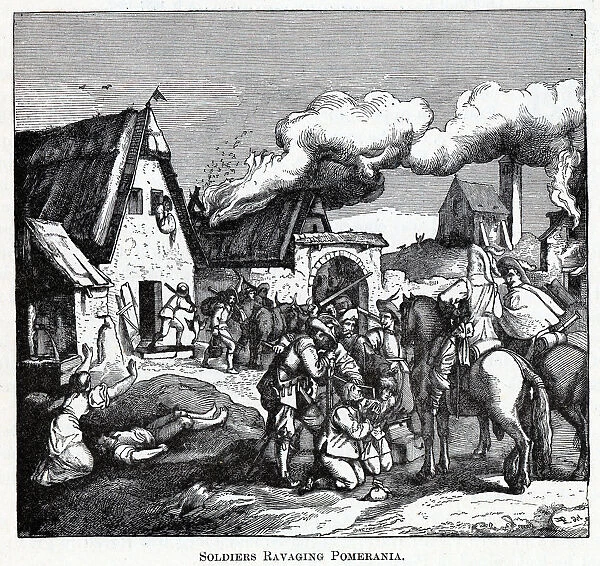 Soldiers Ravaging Pomerania, 1882. Artist: Anonymous