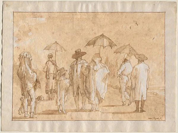 A Spring Shower, 1790s-1804. Creator: Giovanni Domenico Tiepolo (Italian, 1727-1804)