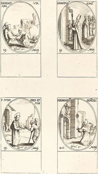 St. Potentiana; St. Dunstan; St. Yvo; St. Bernardinus of Siena. Creator: Jacques Callot