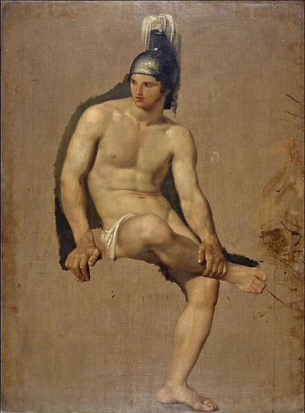 Study of a sitting warrior, 1813-1814