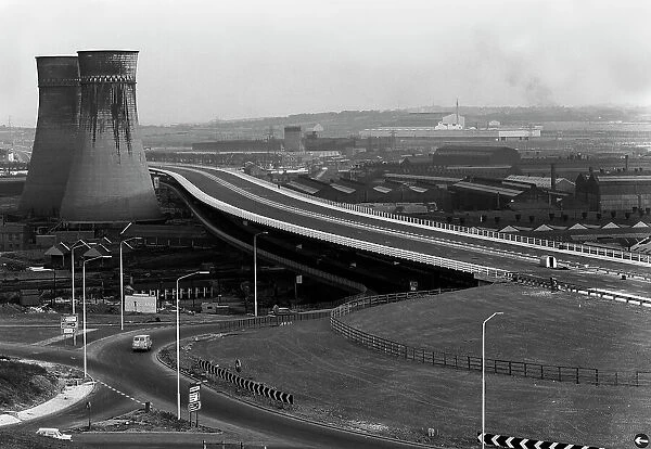 Tinsley Viaduct on the M1 after completion, Sheffield, South Yorkshire, 1968. Artist