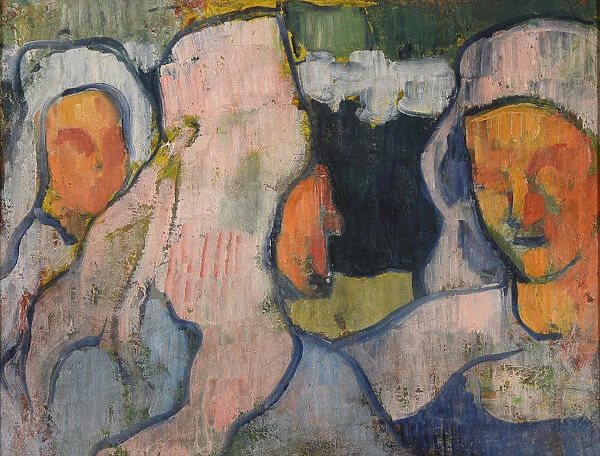Trois Bretonnes en coiffe de deuil, 1888. Creator: Bernard, Emile (1868-1941)