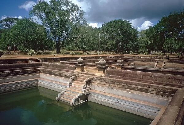 One of the twin ponds of the Abhayagiri Monastery
