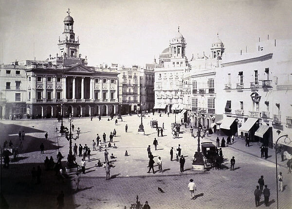 View of Cadiz with the Town Hall in 1895