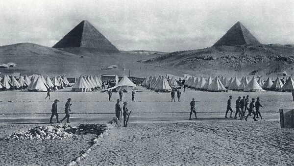 Australian Troops Camped In Front Of The Pyramids In Egypt During World War I. From The Illustrated War News 1915