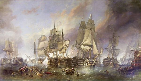 The Battle of Trafalgar 21 October 1805. After the 19th century painting by Clarkson Frederick Stanfield