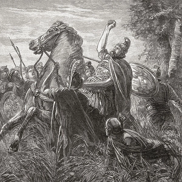 Death of Crassus at the Battle of Carrhae, 53 BC. Marcus Licinius Crassus, 115 - 53 BC. Roman general and statesman. From Cassells Illustrated Universal History, published 1883