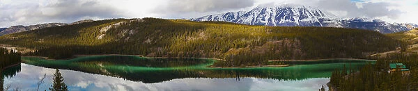 Emerald lake panorama; Carcross yukon canada