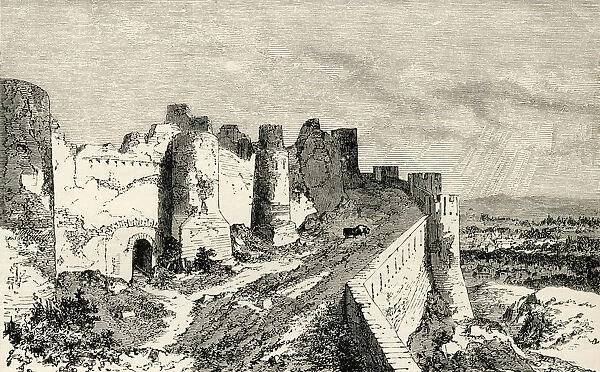 The Fortifications Of Carcassonne, France In The 19Th Century, Before Its Restoration In 1853. From French Pictures By The Rev. Samuel G. Green, Published 1878