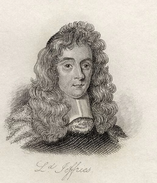 George Jeffreys, 1St Baron Of Wem, Aka Judge Jeffries, 1648 - 1689. English Judge Notorious For His Cruelty And Corruption. Lord Chancellor And Lord Chief Justice Of England. From The Book Crabbs Historical Dictionary Published 1825