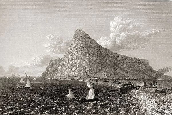 Gibraltar, View From The Mediterranean Shore. From The Original Painting By Lt. Col. Batty F. R. S. From The Book 'Select Views Of Some Of The Principal Cities Of Europe'Published London 1832. Engraved Byr. Wallis
