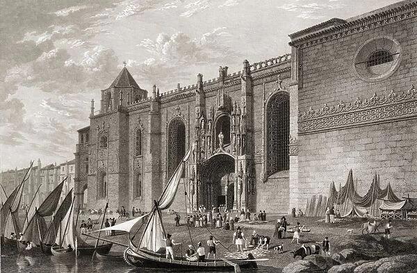 Lisbon, Convent Of St. Geronymo, Belem. From The Original Painting By Lt. Col. Batty F. R. S. From The Book 'Select Views Of Some Of The Principal Cities Of Europe'Published London 1832. Engraved By J. H. Le Keux