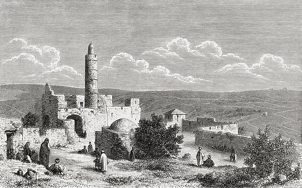 The Tower Of David, Ancient Citadel Located Near The Jaffa Gate Entrance To The Old City Of Jerusalem, Palestine In The 19Th Century. From El Mundo En La Mano Published 1875