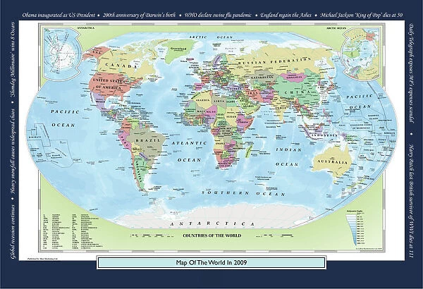 Historical World Events map 2009 UK version