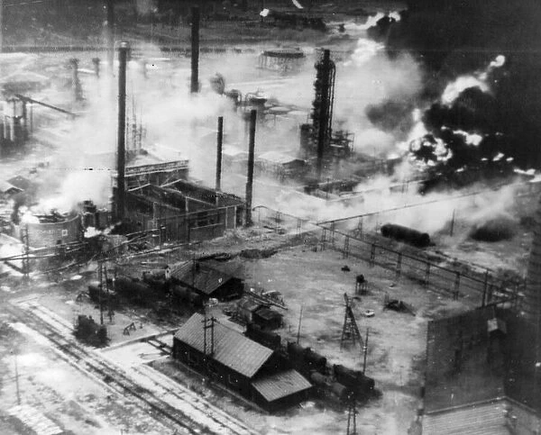 An attack on oilfields at PloieEti by US 9th Air Force Liberator bombers. 1st August 1943