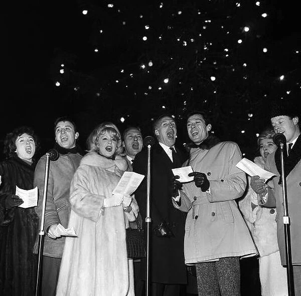 Bruce Forsythe 1963 singing Christmas Carols with other stars under the Christmas Tree