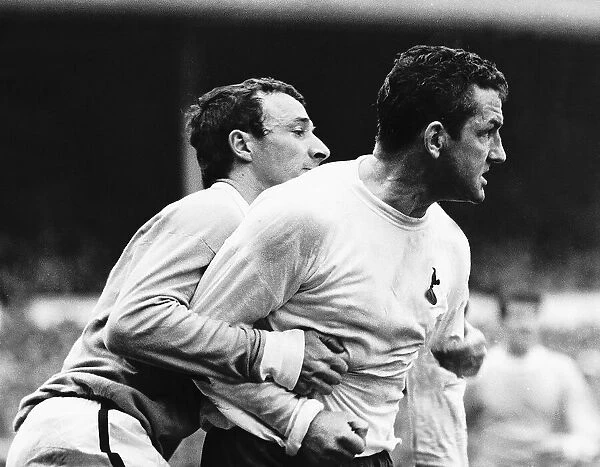 Dave Mackay of Spurs after a clash with Mike Summerbee of Manchester City May 1968