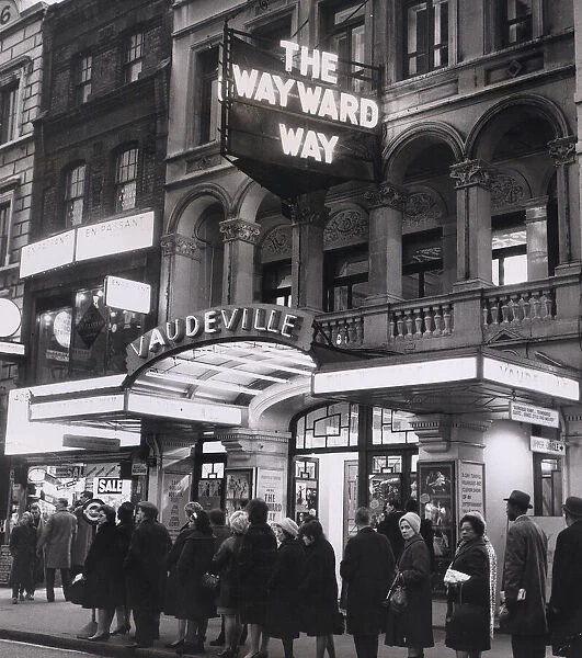 Neon lights advertise the play 'The Wayward Way'