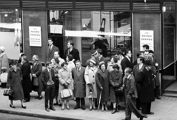 Public waiting to see Lord Snowdon, (Anthony Armstrong Jones)