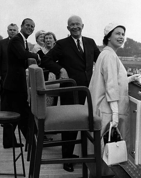 Queen Elizabeth II and Prince Philip with President and Mrs Eisenhower during their tour