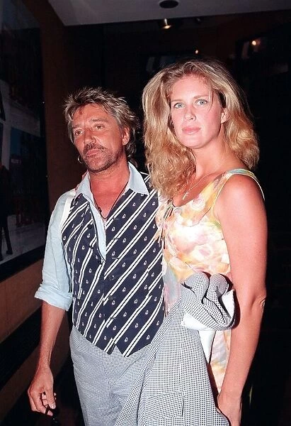 Rod Stewart Singer & Wife at Premiere of Mr Bean August 1997 Pop Singer Rod Stewart with