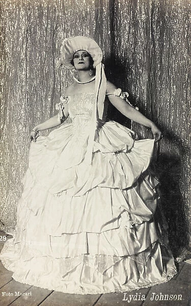 Portrait of the Russian dancer, singer and actress Lydia Johnson, postcard