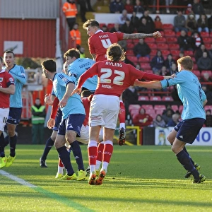 Aden Flint Heads Wide: Bristol City vs AFC Telford United, FA Cup 2014-15