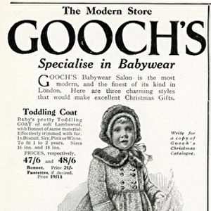 Advert for Goochs toddlers clothing 1929