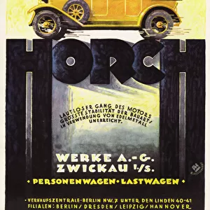 Advert for the motorcar manufacturer Horch
