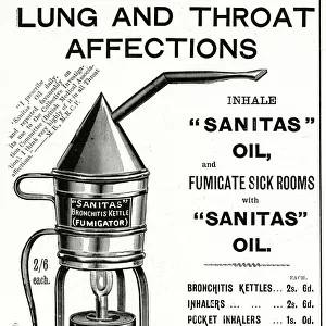 Advert for Sanitas flu fumigator 1897