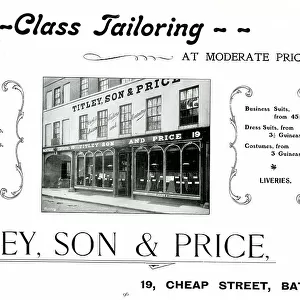 Advert for Titley, Son & Price, Tailors, Bath