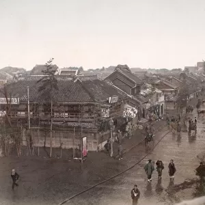 c. 1880s Japan - Basha Michi, street in Yokohama