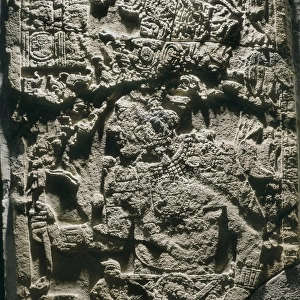 Calakmul Stele. Maya art