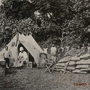 Camp of a European mission doctor in French Congo