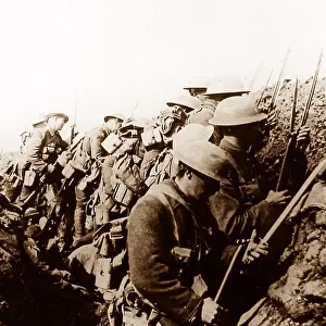 Canadian battalion preparing to leave a trench
