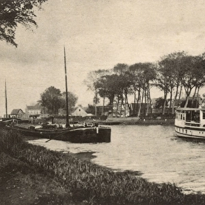 Canal with boats, Sluis, Netherlands
