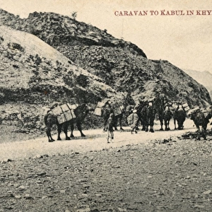 Caravan on the way to Kabul in the Khyber Pass