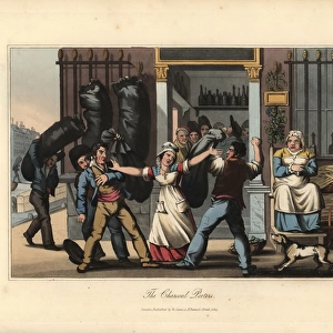 Charcoal porters brawling at a cabaret bar, Paris