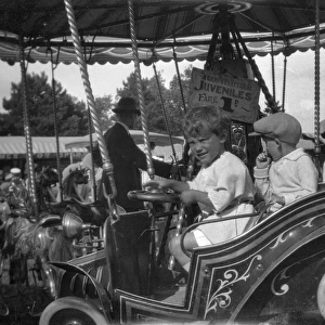 Children on a fairground ride