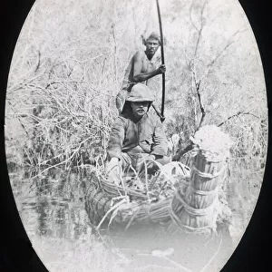 Colonial Persia, hunting in reed boats