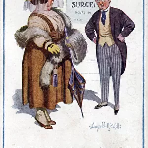Comic postcard, Woman at the dentists Date: circa 1918