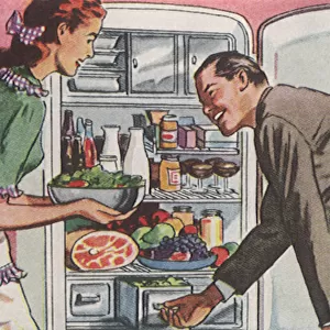 Couple at Refrigerator Date: 1948