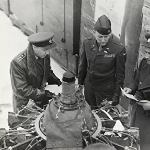 Two Czechoslavakian Officers and a USAF Officer Inspect ?