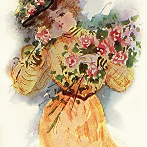 Edwardian girl with roses