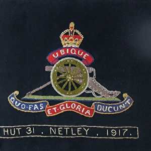 Embroidered badge of the Royal Artillery