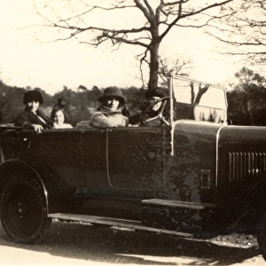 Family taking a drive in the country