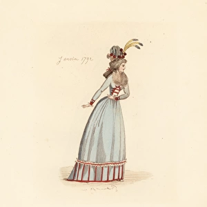 French woman wearing the fashion of February 1792